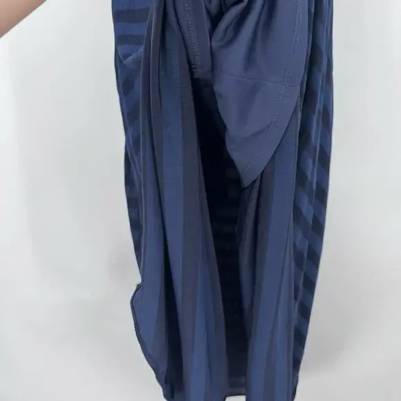 Gabby Skye Midi Striped Blue Dress Womens Medium Pockets - Picture 8 of 10